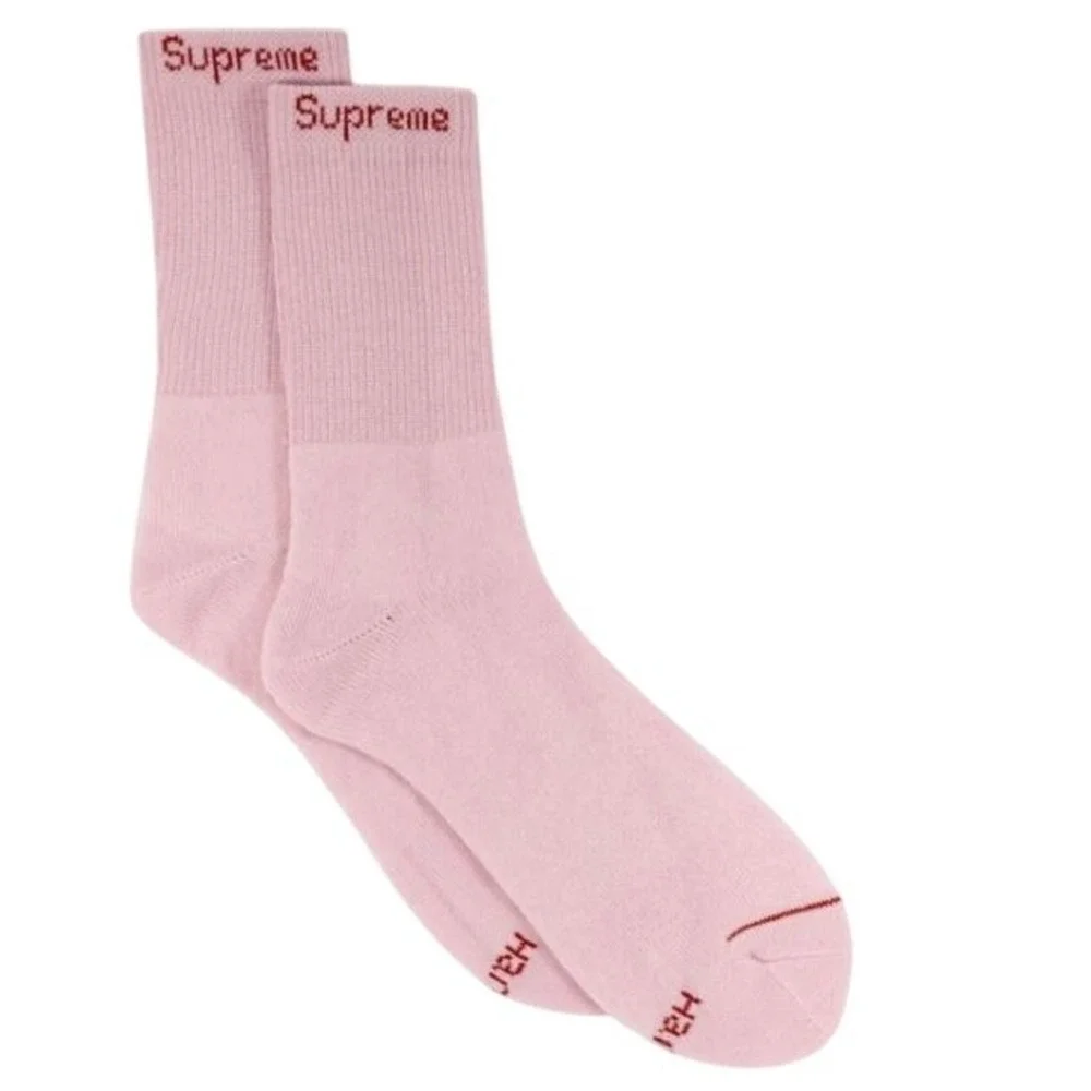Supreme‎ Hanes Crew Socks, Pink, Single Pair, Mens 6-12, FW21, Hypebeast, New